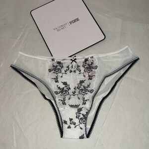 Victoria's Secret Embroidered Lace Keyhole Cheekini Panty XL